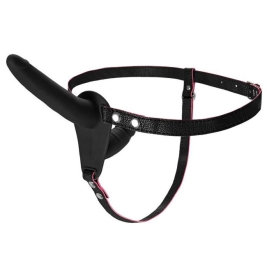 Страпон ToyFa Black&amp;Red с вагинальной насадкой